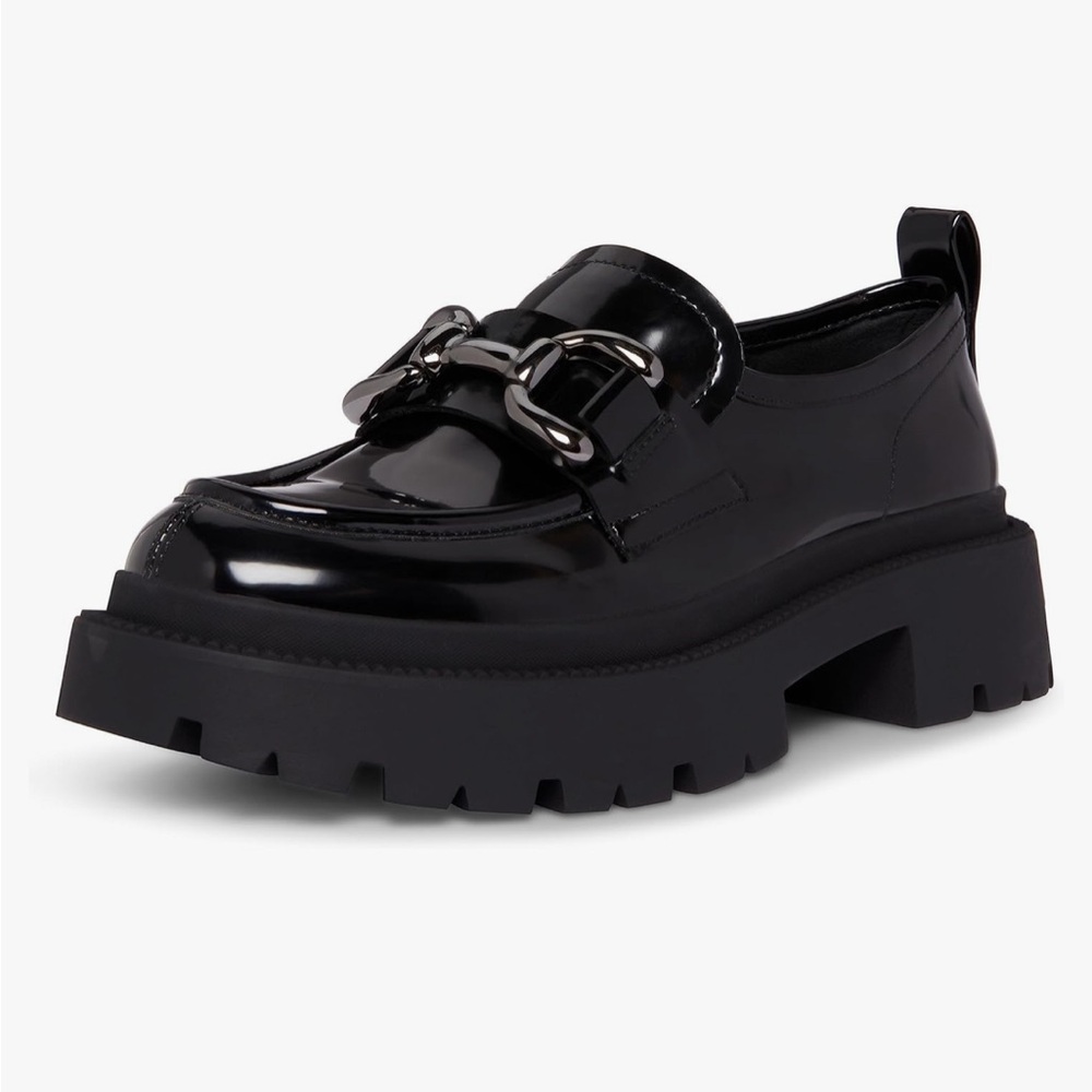 Madden Girl chunky platform heel loafers black 8.5